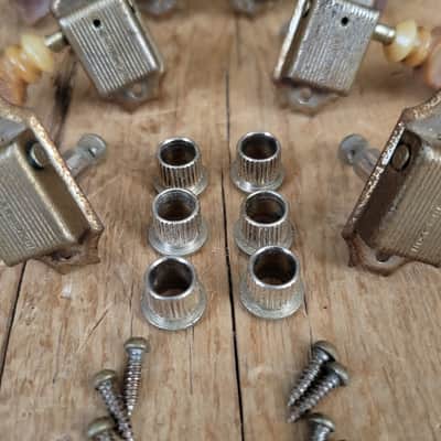 Kluson Single Line Double Ring Tuners Machines Les Paul ES Burst 1961 Nickel 1950s image 3