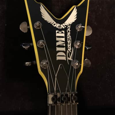 2007 Dean Dime Signature Razorback V 255 Black Yellow image 5