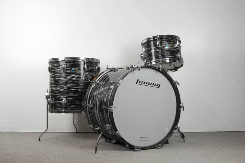 1970s Ludwig Oyster Black Pearl 14x22 8x12 16x16 Drum Set image 1