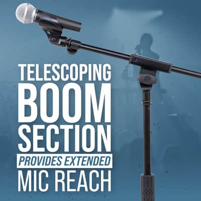 B-Stock Shure by Gator Tripod Mic Stand with Telescoping Boom and Standard Twist Clutch; (SH-TRIPODSTANDTBM) image 8