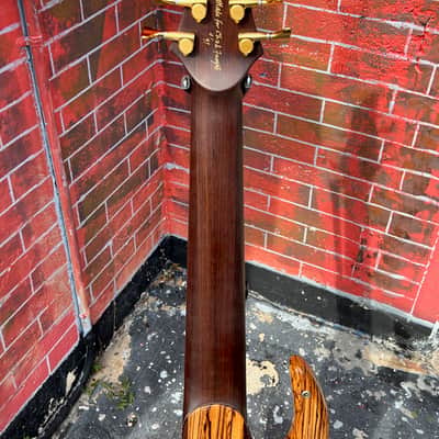 Conklin Faught Custom Sidewinder 7-String Bass 1997 fabulous Zebrawood Special Order an insane bass. image 8