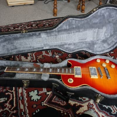 1995 Epiphone Les Paul LP 300 w/ Pearly Gates Samick Factory Cherry Sunburst w/ hard case image 7