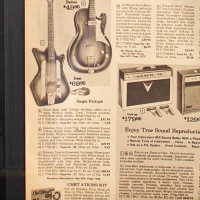 Airline Model 7244 Solid Body Electric Guitar (1964), ser. #G36719, black hard shell case. imagen 13