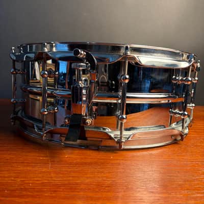 Ludwig LU6514SL Supralite 6.5x14" 10-Lug Steel Snare Drum with P88I Strainer 2021 - Present - Polished Steel image 3
