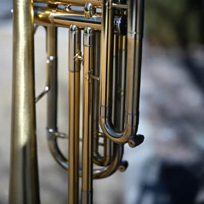 Bb Bass Trumpet - Scratched and Buffed Lacquer - NEW student model / great as a secondary or marching horn image 8