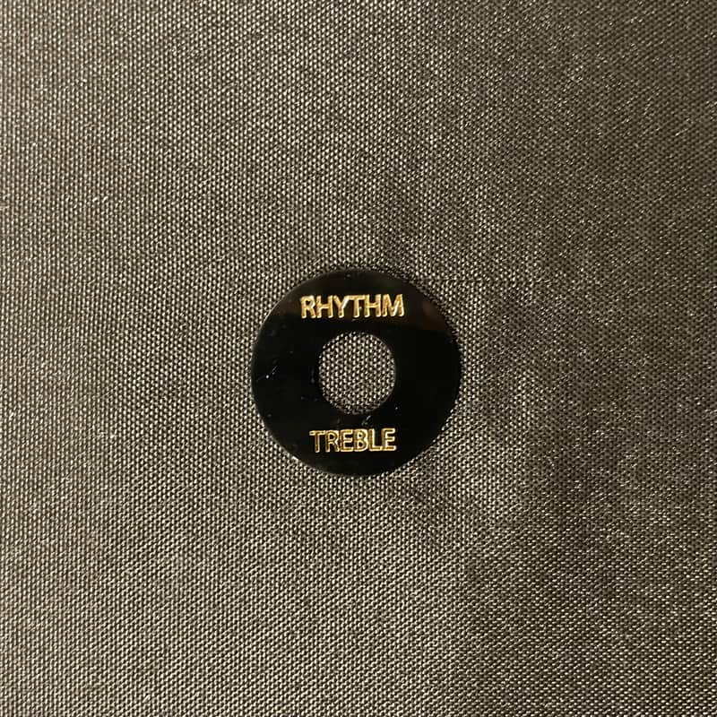 Gibson 3-Way Switch Trim Ring Black With Gold Print “Poker Chip” image 1
