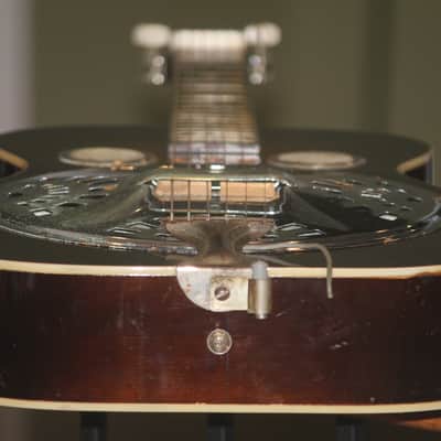 1930s -70s vintage USA Dobro resonator slide guitar nice square neck National with case image 22