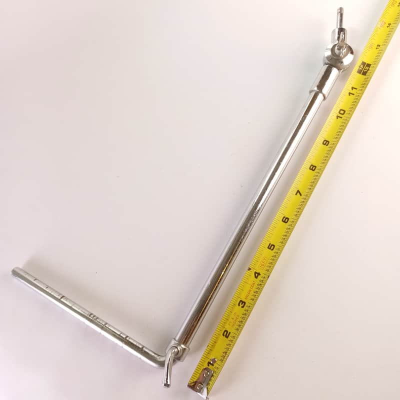 Premier 3/8x6.5"x14"Cymbal L-Arm Chrome Bass Drum Mount Holder Stand Vintage 70s image 1