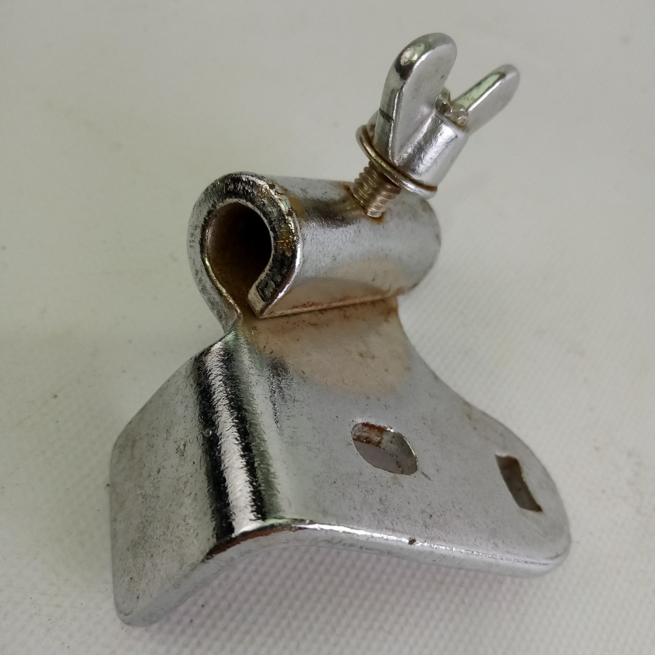 Walberg&Auge Bass Drum Spur Mount Chrome Vintage 40s Clamp-On Hoop Leg/Spike W&A — main photograph