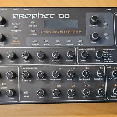 Dave Smith Instruments Prophet 08 PE Desktop 8-Voice Desktop Synthesizer 2012 - 2016 - Black with Wood Sides image 1