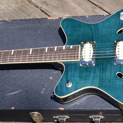 First Act Delia Semi-hollow body guitar - Model CE540 - Blue Green image 2