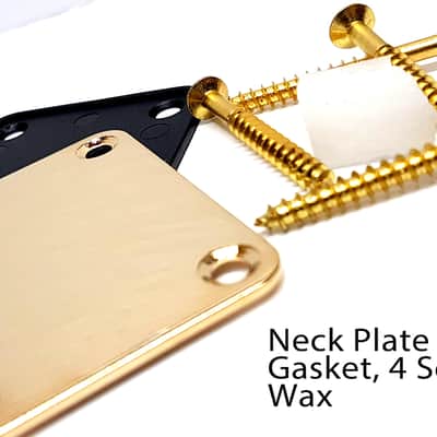 Brio Neck Plate, Neck Screws, Gasket and Wax Gold image 1