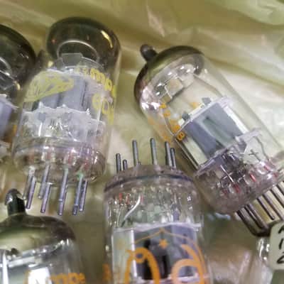 Amperex ONE (1) 6DJ8 AT1000 TESTED Vacuum Tube Heerlen A-frame Orange Globe T5 ECC88 dual triode 1965-1973 image 2