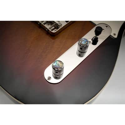 1/4 Inch Steel Abalone Top Dome Knobs with Set Screw Universal Fitting Control Knobs for Electric Guitar or Bass, Chrome (Set of 2) image 7