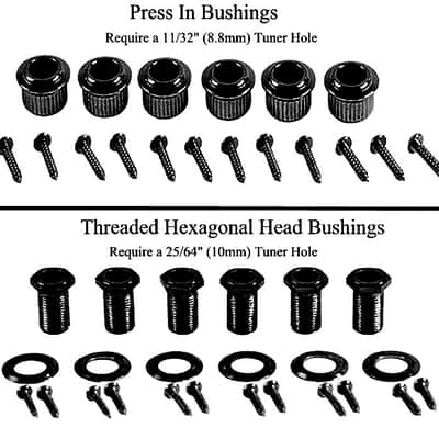Kluson Revolution G Mount 3x3 Locking Tuners Black Metal buttons image 2