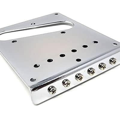 Brio Telecaster Left Handed 6 modern saddle Tele Bridge - Chrome image 6