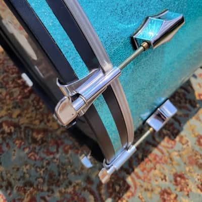 Fibes Austin-Era 16x22 Bass Drum 6-Ply Jasper Shell - Turquoise Sparkle W/ Bag (C013-43) image 9