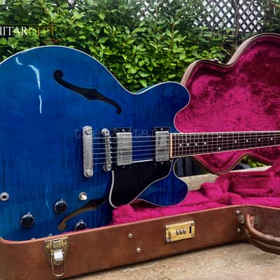 ♚Vintage♚RARE♚2002 Gibson ES-335 Dot Figured♚ BEALE STREET BLUE ♚AAA TIGER FLAME♚8.5LBS image 19