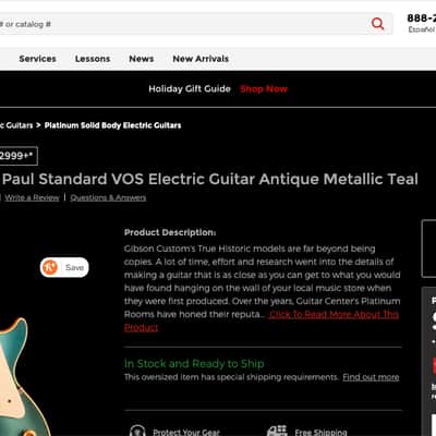 Gibson 1957 Les Paul Standard Natural Back VOS Electric Guitar  2019 Antique Metallic Teal image 10