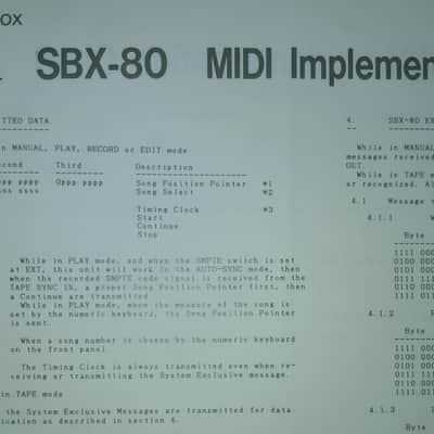 Owner's Manual for Roland SBX-80 Sync Box MIDI SMPTE 1984 image 7