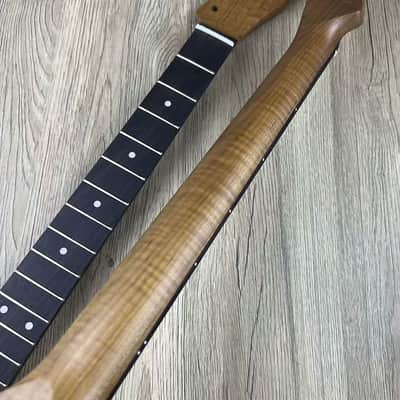 Tiger Maple Wood Guitar Tele Style Neck, Rosewood 21 Frets Fingerboard image 2