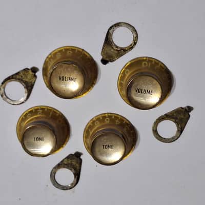 Original 1960 Gibson Les Paul Gold Reflector Knobs And Pointers Set - ES-335 TDC SG Standard Custom image 6