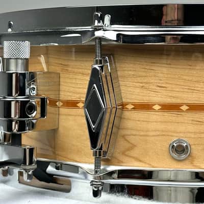 Craviotto 5x14" VIDEO Solid Maple Snare Drum - 2024 Gloss Maple w/ Mahogany Inlay image 8
