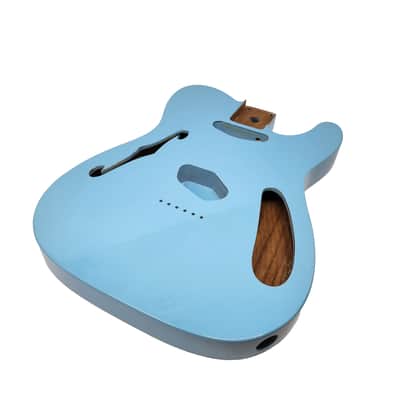 Brio 69 Telecaster Thinline SS Roasted Ash Body Semi-Hollow Sonic Blue image 2