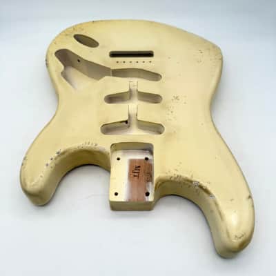 MJT Stratocaster Body Alder Relic Nitro Vintage White mjt6648 image 7