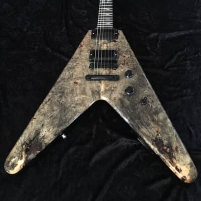 Flying V Custom Shop (Used)  Buckeye Burl Top Handcrafted Black Diamond USA image 7
