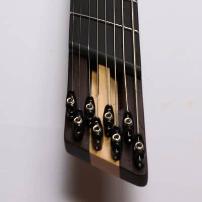 Agile 8 String Multi-Scale Fan Fret Headless Electric Guitar CHIRAL NIRVANA 82528 RL MOD SS Nat Flame image 5