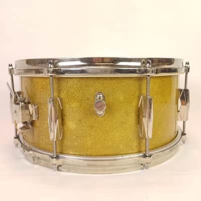 Walberg&Auge 6.5x14"Gretsch Broadkaster Gold Glass Snare Drum Prototype 6Ply 2x3 image 5