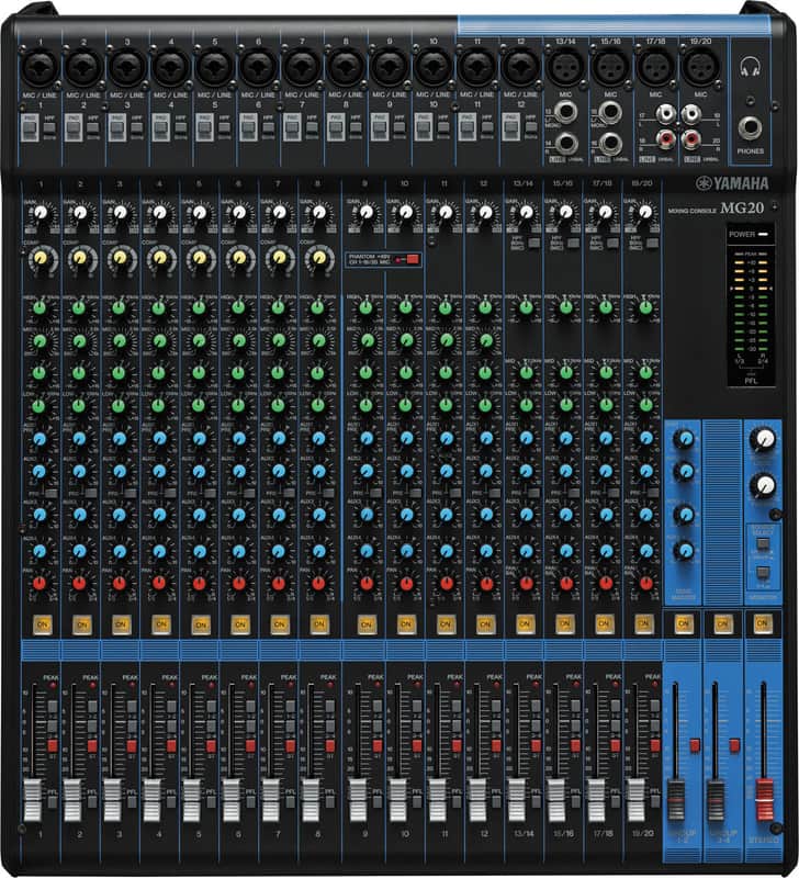 Yamaha MG20 20 Input, 6 Bus Mixer w/ Compression and Rack Kit image 1