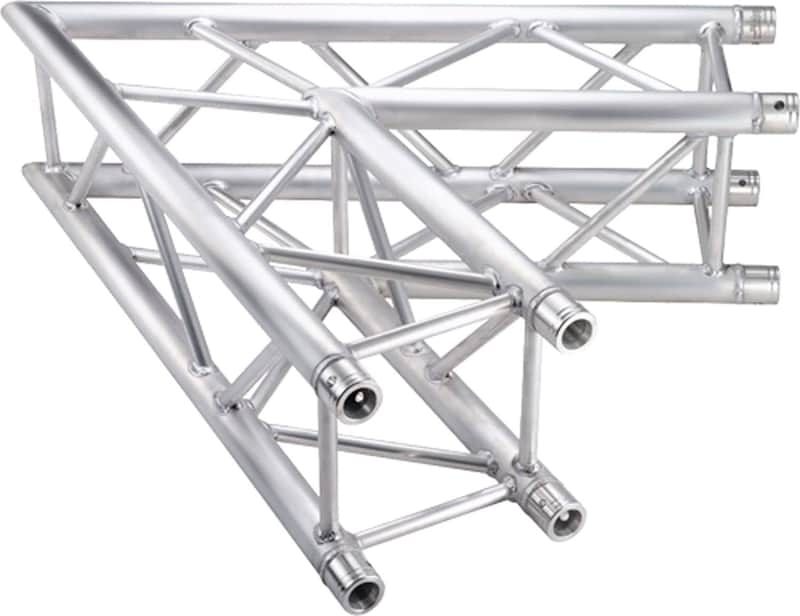 Global Truss SQ-4120 F34 12" Square Truss 3.28'/1.0m 2-Way 60-Degree Corner Junction image 1