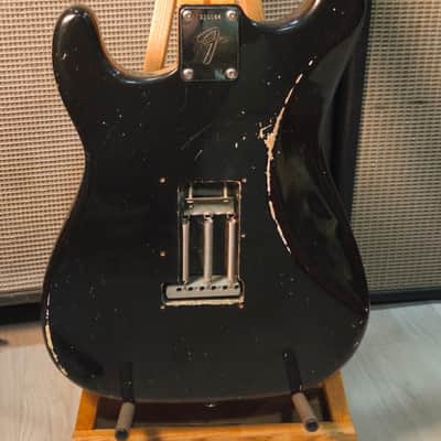 Fender Strat 1972 neck Black Refin non original Body with '68 Fender Custom Shop pick ups Player's grade image 19