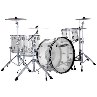 Ludwig Vistalite 4pc Zep Drum Set Clear image 1