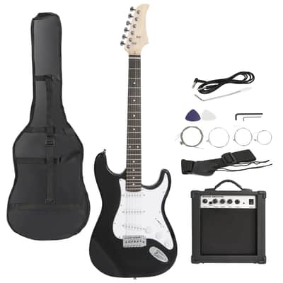 39 Inch Electric Guitar Full Size Starter Kit w/ 10W Amp Beginner-Friendly Black image 1