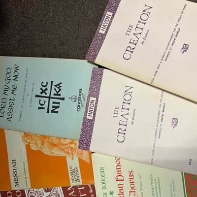 Lot of 9 Old Vintage Books Chorus and Orchestra Sheet Music Creation, Messiah, Lord my God image 3