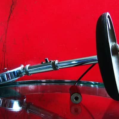 Vintage RARE 1950's Astatic D-104 crystal "Lollipop" microphone Chrome w adapter & Atlas DS-5 desk stand PROP DISPLAY image 12