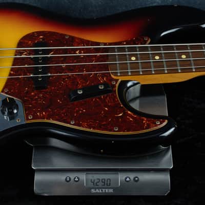 Fender Custom Shop 64 Jazz Bass Journeyman Relic 3 Tone Sunburst Matching Peg Head 2016 ~ Secondhand image 5