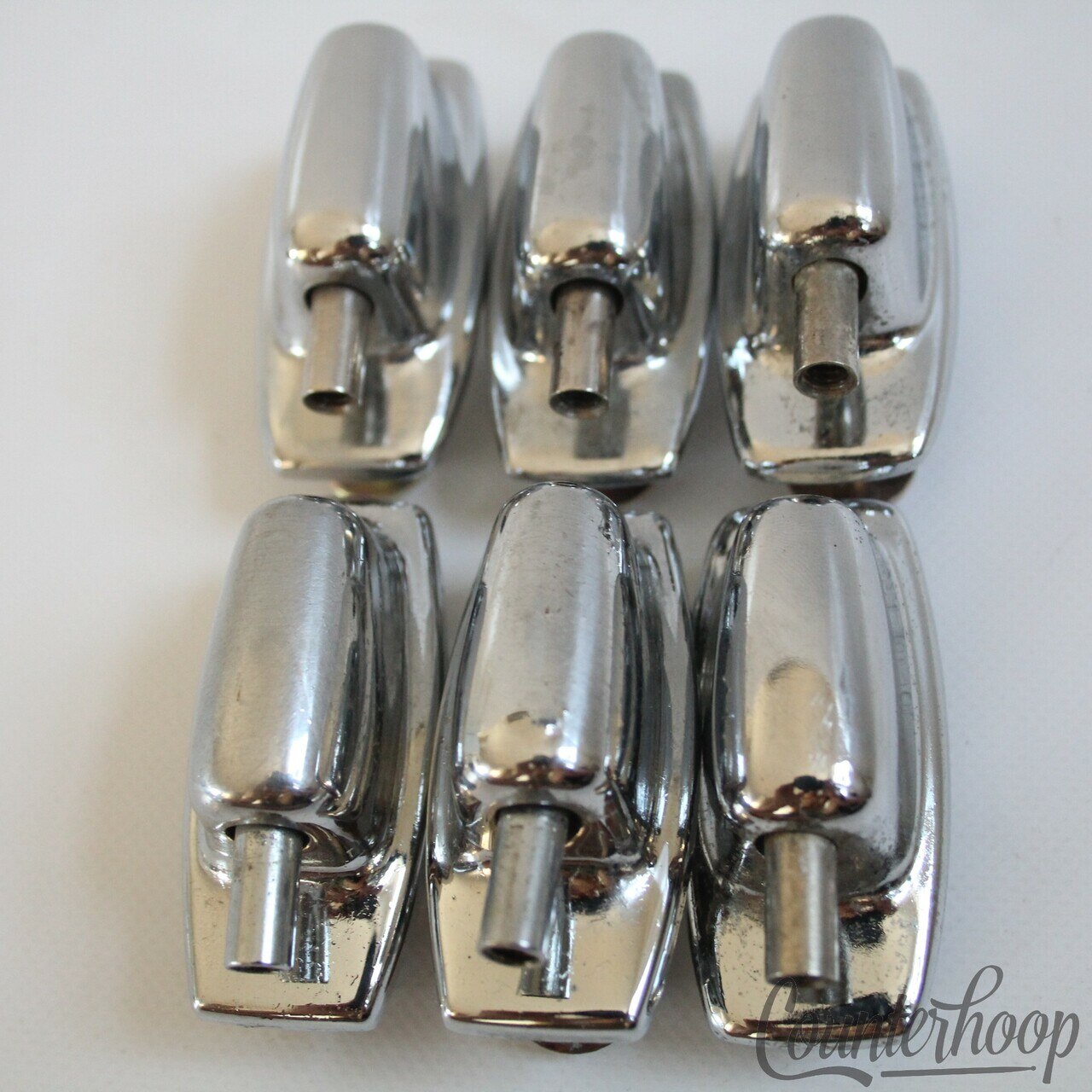 Ludwig 6x Tom Drum Lugs Set Chrome 1 11/16" Vintage 80s Rockers +Standard 70s — main photograph