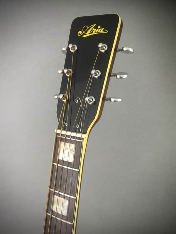 1970s Vintage Aria No. 796 MIJ Natural Acoustic Dreadnought Guitar