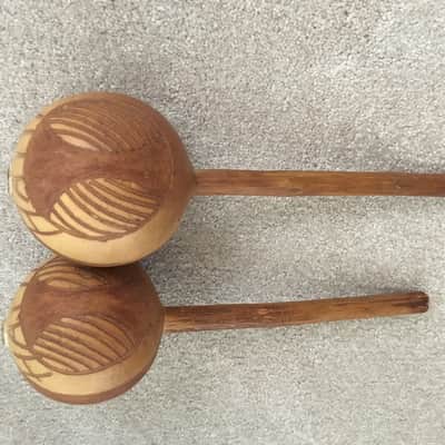 Maracas — vintage, hand-carved image 1