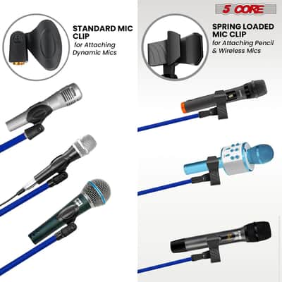 5 Core Mic Stand Floor Pair Adjustable 72" Tripod Microphone Stands w Telescoping Boom Arm image 5