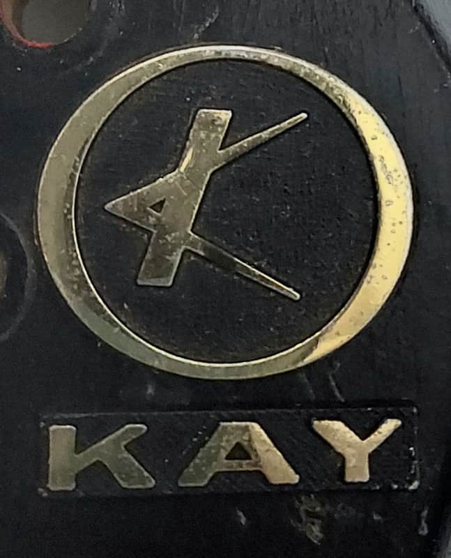 Kay Headstock Badge / Logo 1960's Brass/Black image 1