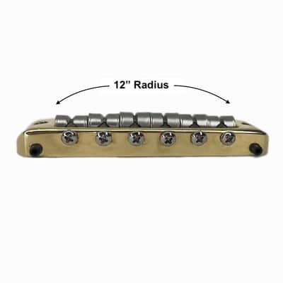Bensonite Jazzmaster Bridge V2 - Nickel Plated Brass - 12'' radius image 3