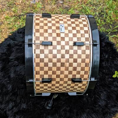 Restored Sonor Swinger Action Vintage 70s Set with Teardrop Badges - Checkerboard Veneer image 13