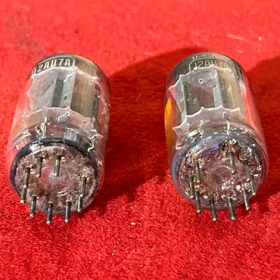 RCA Vintage Mismatch Pair 12AU7 Preamp/Amplifier Tubes 50s/70s - Clear Glass image 5
