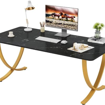 Immagine 63" Black & Gold Music Producer Desk Large Studio Workstation for Audio Engineer Recording Mixing Setup - 4