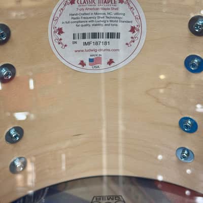 Ludwig Classic Maple Downbeat Outfit 8x12 / 14x14 / 14x20" Drum Set- Blue Sparkle image 9